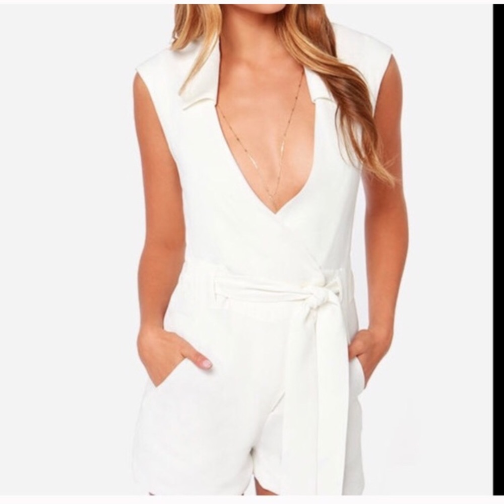 Lulus white v neck color romper
